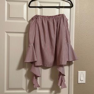 Charlotte Russe Off shoulder striped shirt Size M